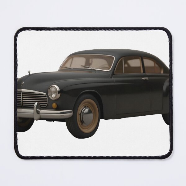 Item preview, Vintage black coupe car with chrome accents on black background designed and sold by Creative88Art.