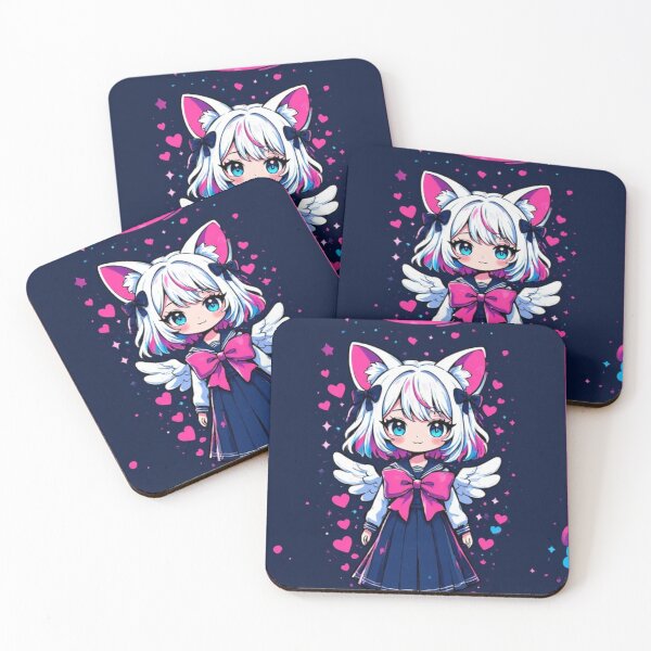Item preview, Celestial Angel Cat - Kawaii Blue Aesthetic designed and sold by Jimakmo.