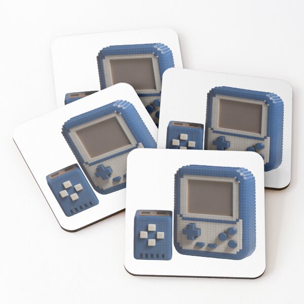 Item preview, Blue and white pixelated handheld video game console and controller designed and sold by Creative88Art.