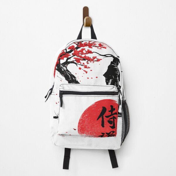 Item preview, Samurai Silhouette with Red Sakura and Sun designed and sold by InnerOutDesigns.