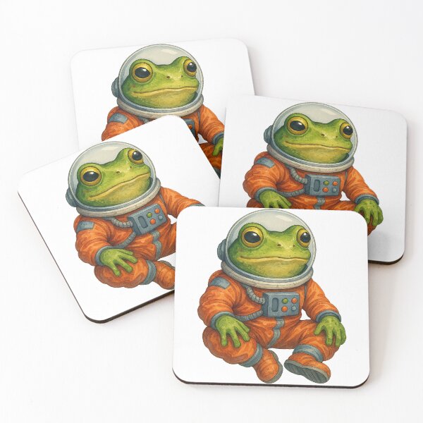 Item preview, Space Explorer Frog in Orange Suit designed and sold by chromatalove.