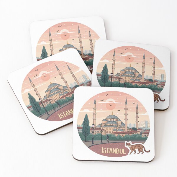 Item preview, Vintage Istanbul Sunset - Mosque and Street Cat Art designed and sold by asliberry.