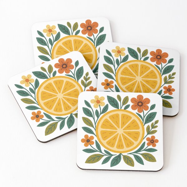 Item preview, Vintage Orange Slice with Floral Foliage designed and sold by chromatalove.
