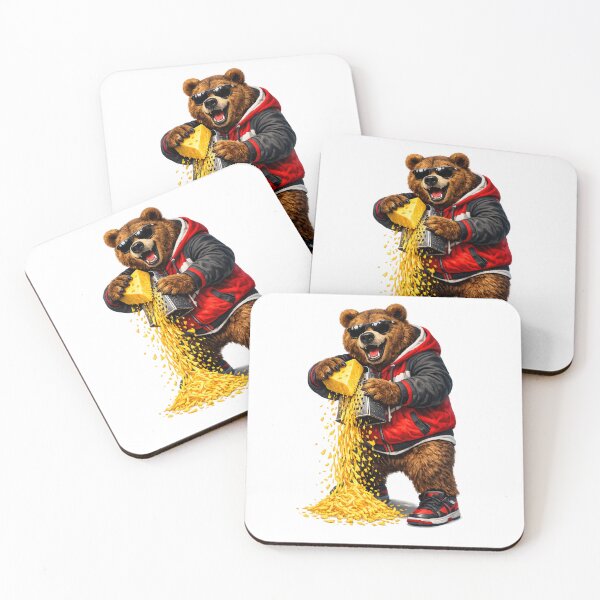 Item preview, Cool Bear Grating Cheese - Funny Streetwear Bear Illustration designed and sold by FamaPod.