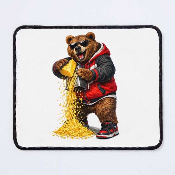 Item preview, Cool Bear Grating Cheese - Funny Streetwear Bear Illustration designed and sold by FamaPod.