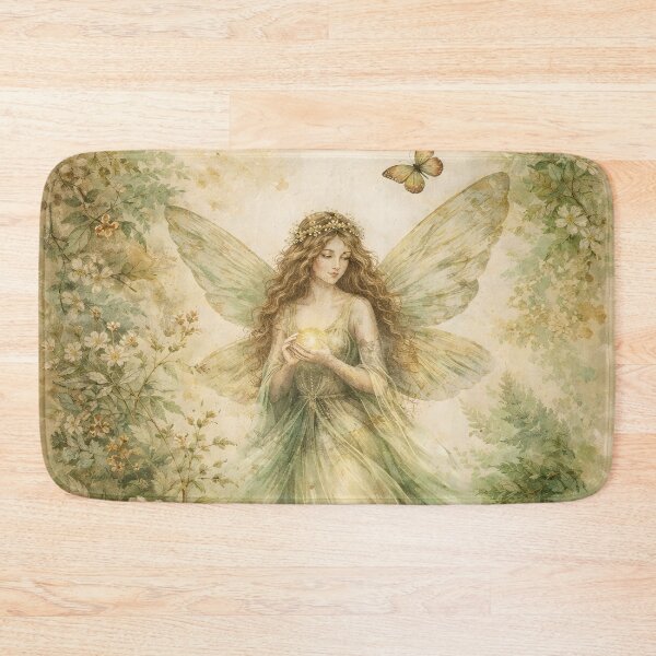 Item preview, Whimsical Fairycore Garden – Green woodland Fairy Fantasy Art designed and sold by patterncrow.