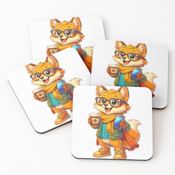 Item preview, Hipster Fox – Cute Coffee Lover Sticker designed and sold by OndrejsDesign.