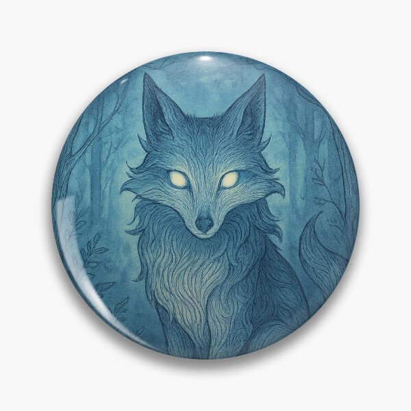Item preview, Ghostly Forest Fox with Glowing Eyes designed and sold by chromatalove.