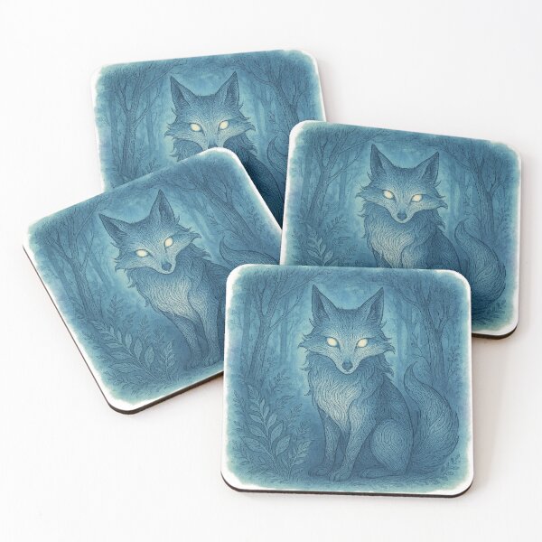Item preview, Ghostly Forest Fox with Glowing Eyes designed and sold by chromatalove.