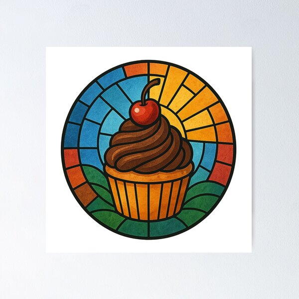 Item preview, Chocolate Cupcake Stained Glass Art designed and sold by chromatalove.