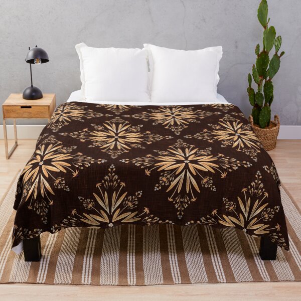 Item preview, Earth Tone Boho Western Diamond Daisy Pattern on Linen designed and sold by LoveAlways-AEP.