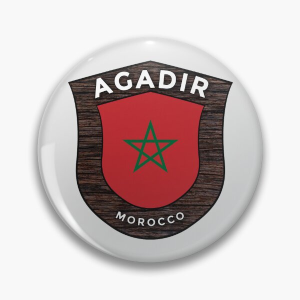 Item preview, Agadir Morocco | Flag Shield Travel Emblem designed and sold by World Designs.