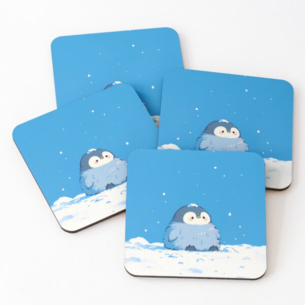 Item preview, Fluffy Kawaii Baby Penguin Sitting in Winter Snow designed and sold by AshiraCreations.