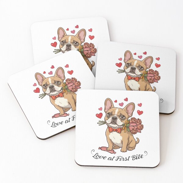 Item preview, Funny Valentine's Day French Bulldog with Sausage Bouquet. designed and sold by KojourinArt.