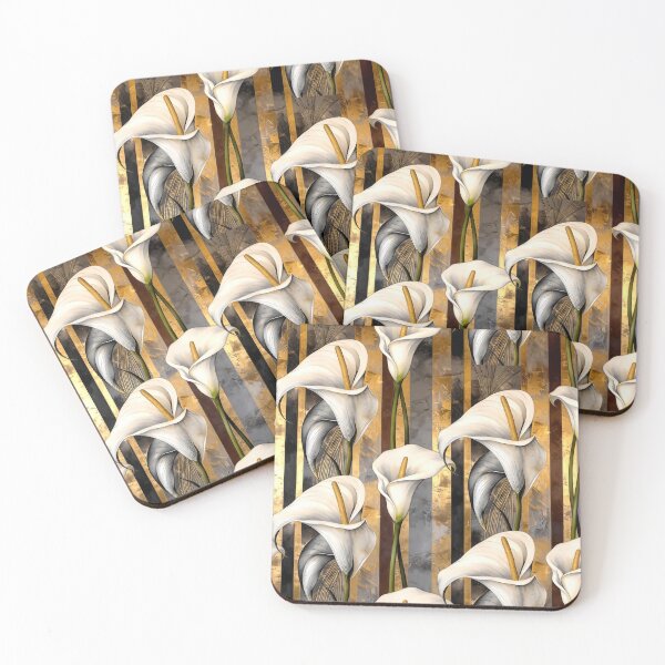 Item preview, Calla Lilly gold focused neo art deco design designed and sold by casaloomaria.