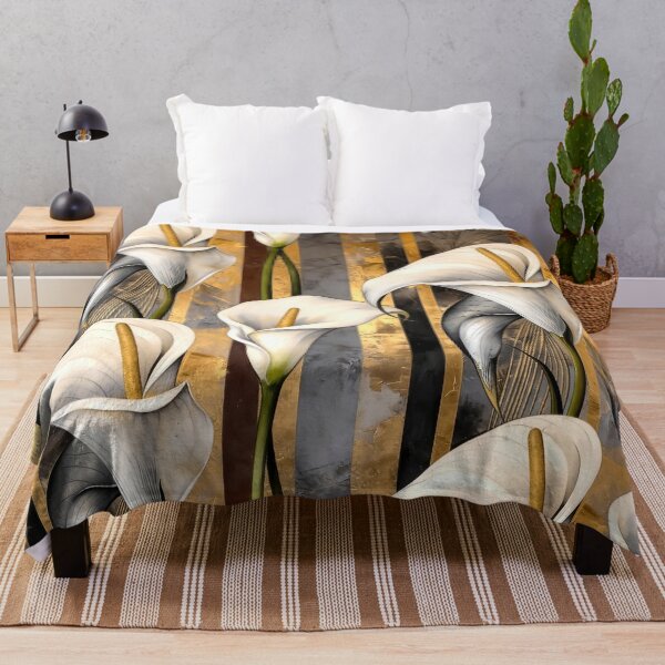 Item preview, Calla Lilly gold focused neo art deco design designed and sold by casaloomaria.