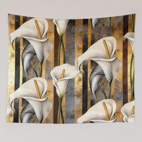 Item preview, Calla Lilly gold focused neo art deco design designed and sold by casaloomaria.