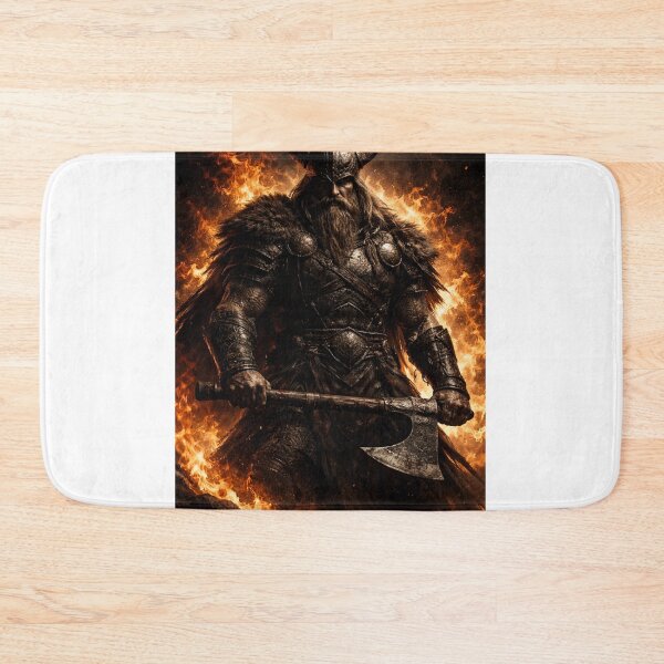 Item preview, Fire Viking Warrior with Axe – Norse Mythology Dark Fantasy designed and sold by Zen-pattenrs.