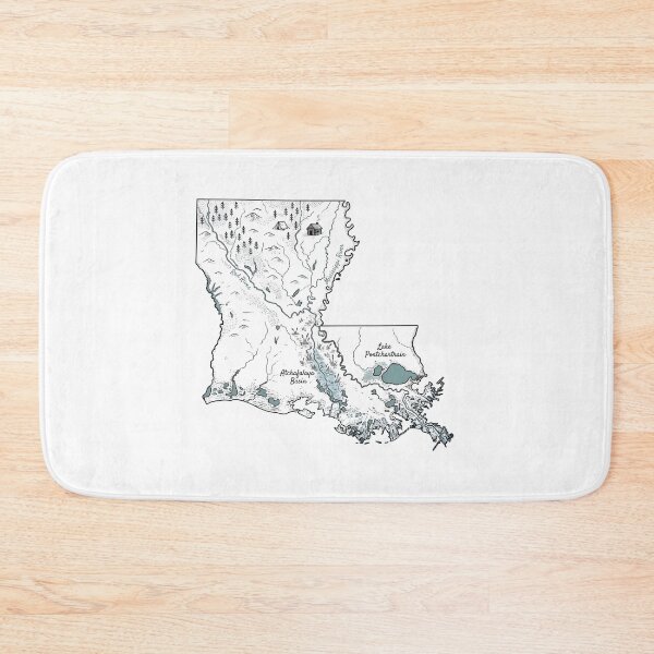 Item preview, Louisiana Illustrated Map – Hand-Drawn Rivers & Nature Adventure Sketch  designed and sold by Paper Drip.