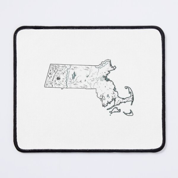 Item preview, Massachusetts Illustrated Map – Hand-Drawn Rivers & Nature Adventure Sketch designed and sold by Paper Drip.