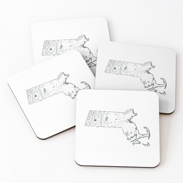 Item preview, Massachusetts Illustrated Map – Hand-Drawn Rivers & Nature Adventure Sketch  designed and sold by Paper Drip.