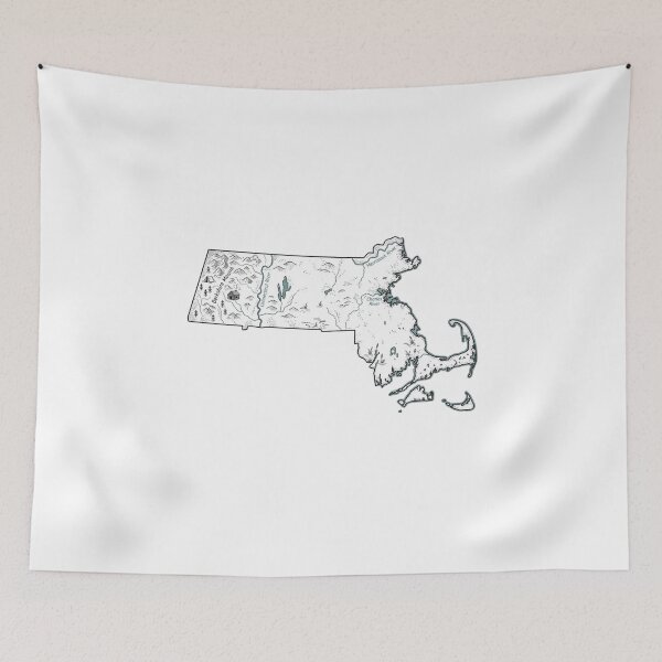 Item preview, Massachusetts Illustrated Map – Hand-Drawn Rivers & Nature Adventure Sketch  designed and sold by Paper Drip.