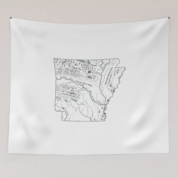 Item preview, Arkansas Illustrated Map – Hand-Drawn Rivers & Nature Adventure Sketch  designed and sold by Paper Drip.
