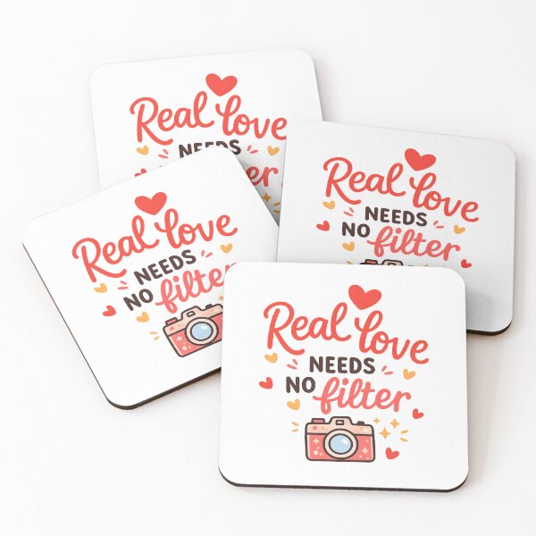 Item preview, Real Love Needs No Filter – Valentine Love Photography Quote designed and sold by SVALANART.