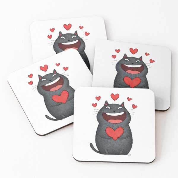 Item preview, Funny Valentine Cat Cute Romantic Cartoon Illustration designed and sold by PluffyPanda.