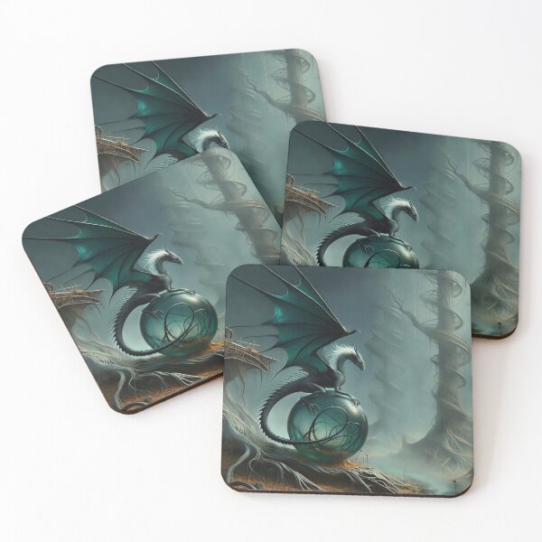 Item preview, Teal Dragon and Sphere, Dark Forest  designed and sold by Lizzy B.
