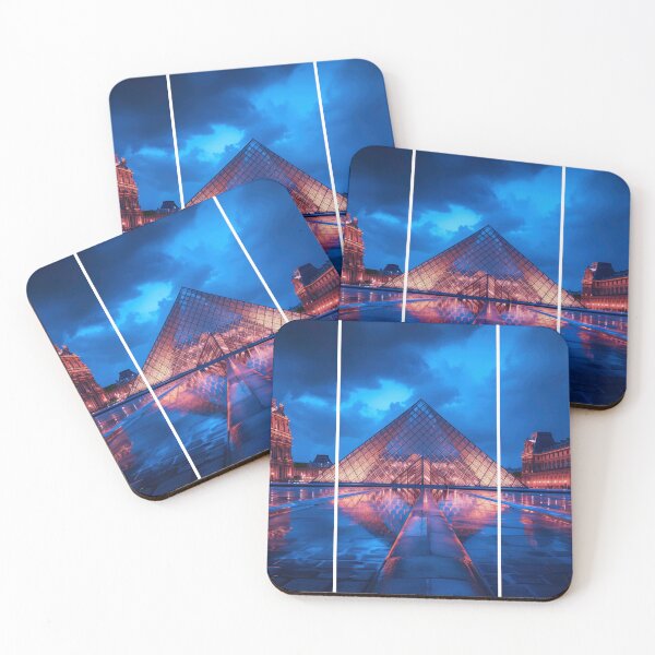 Item preview, Louvre Pyramid – Night Architectural Triptych designed and sold by SkylineVistas Designs.