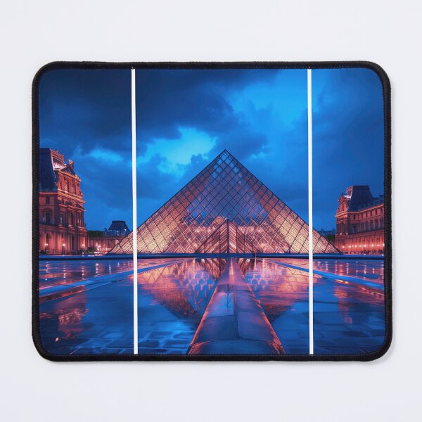Item preview, Louvre Pyramid – Night Architectural Triptych designed and sold by SkylineVistas Designs.