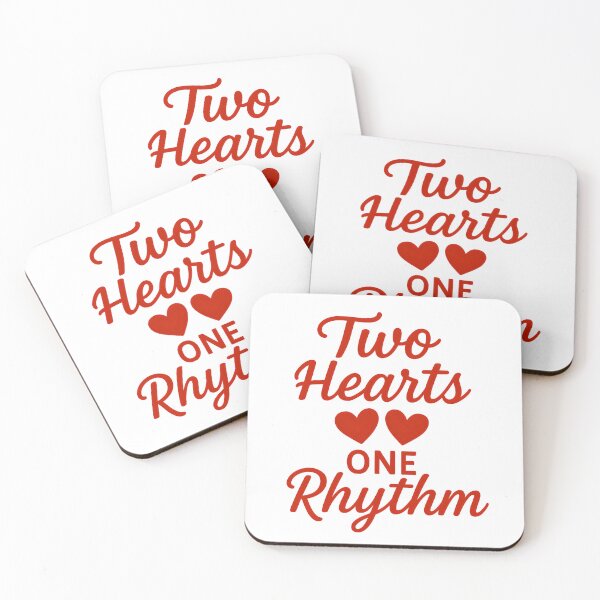 Item preview, Two Hearts One Rhythm – Romantic Valentine Couple Quote designed and sold by SVALANART.
