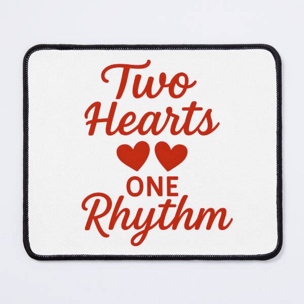 Item preview, Two Hearts One Rhythm – Romantic Valentine Couple Quote designed and sold by SVALANART.