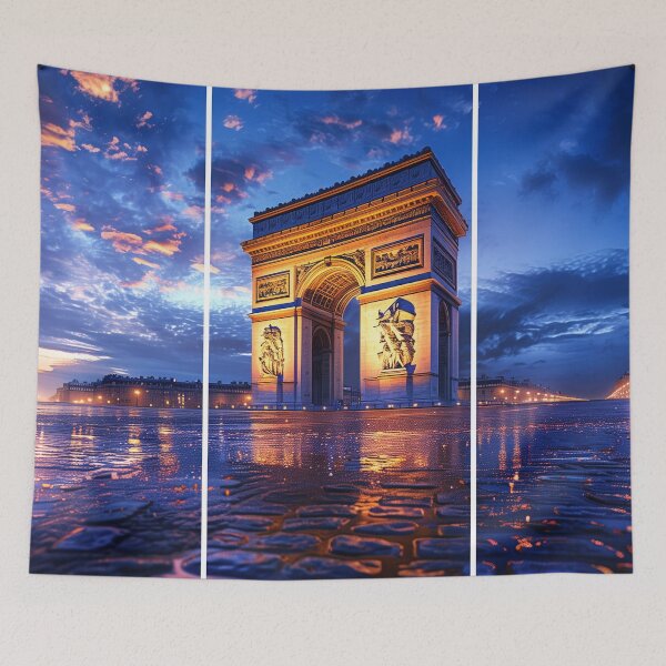Item preview, Arc de Triomphe – Dusk Nightscape Triptych designed and sold by SkylineVistas Designs.