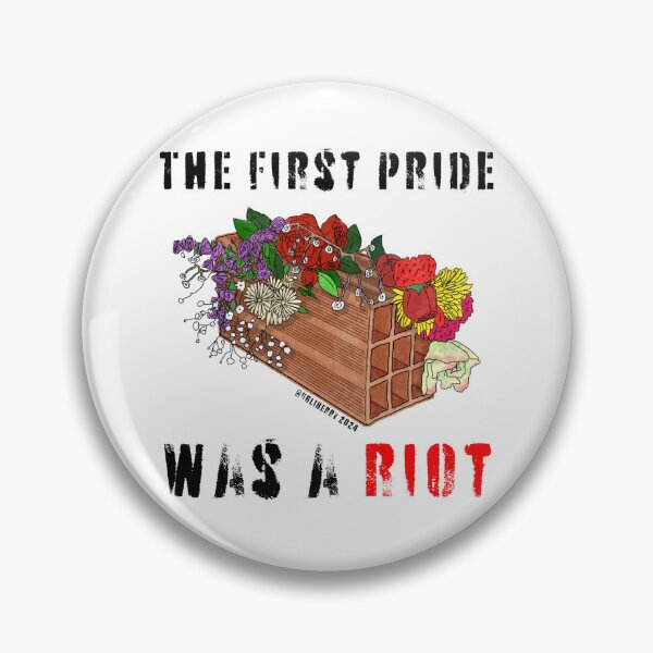 Item preview, The First Pride Was A Riot - The brick and Marsha's flowers designed and sold by ugliberry.
