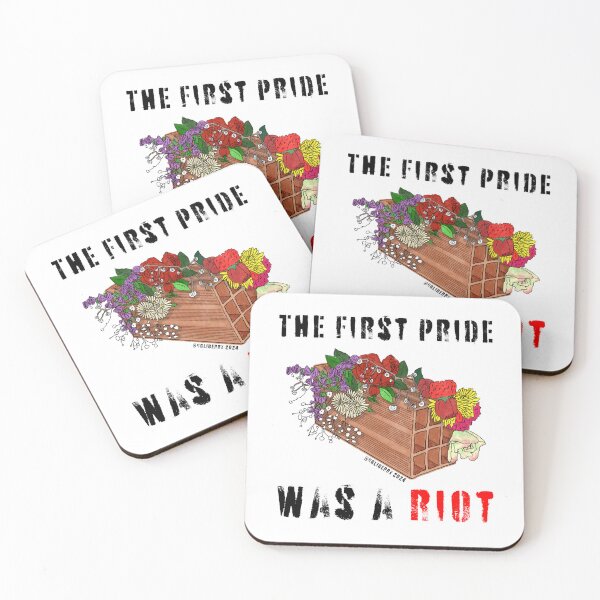 Item preview, The First Pride Was A Riot - The brick and Marsha's flowers designed and sold by ugliberry.