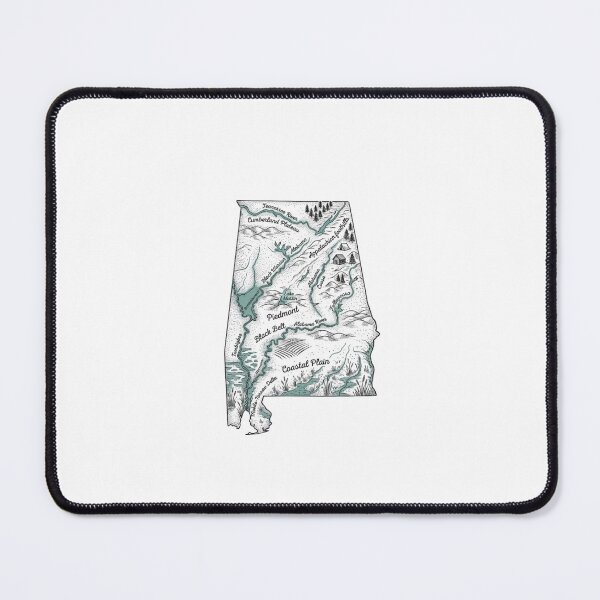 Item preview, Alabama Illustrated Map – Hand-Drawn Rivers & Nature Adventure Sketch designed and sold by Paper Drip.
