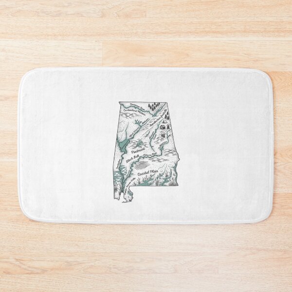 Item preview, Alabama  Illustrated Map – Hand-Drawn Rivers & Nature Adventure Sketch  designed and sold by Paper Drip.