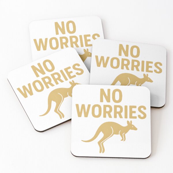 Item preview, No Worries – Australian Kangaroo Lifestyle Quote designed and sold by SVALANART.