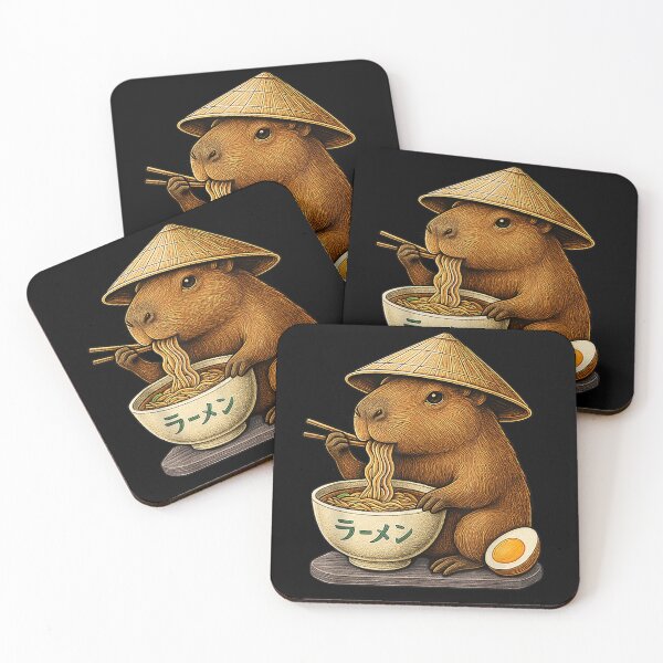 Item preview, Kawaii Capybara Eating Japanese Ramen Graphic Anime Funny Art for Men Women Kids , Capybara Gift Lover  designed and sold by DZIRI NAJAT.