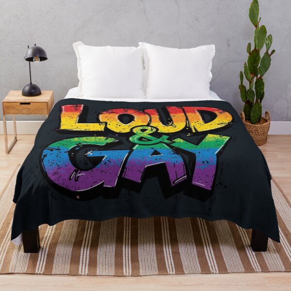 Item preview, Loud and Gay Vibrant Rainbow Pride Typography Art designed and sold by EchoPrint Co..