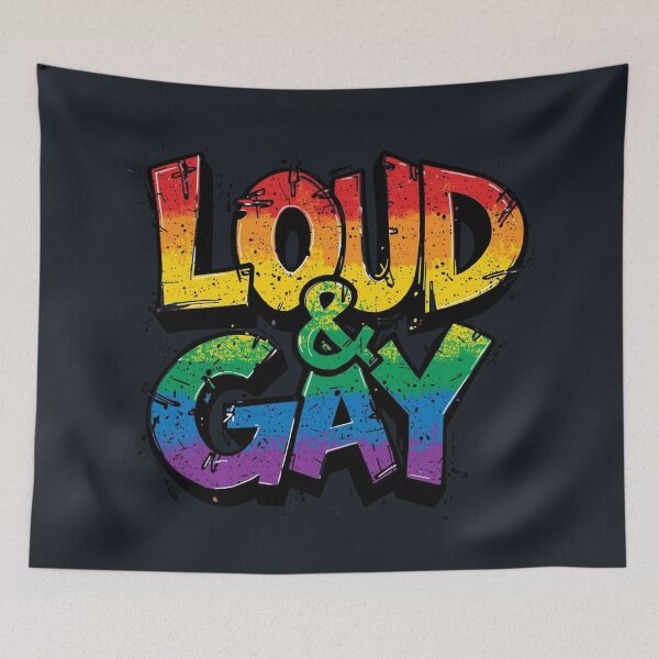 Item preview, Loud and Gay Vibrant Rainbow Pride Typography Art designed and sold by EchoPrint Co..