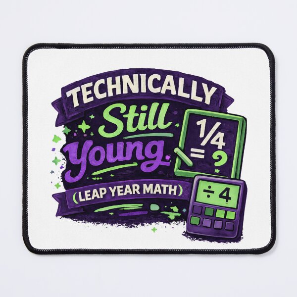 Item preview, Technically Still Young - Leap Year Math Chalkboard Calculator designed and sold by Leap29 Designs.
