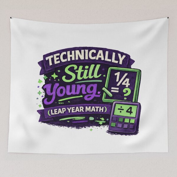Item preview, Technically Still Young - Leap Year Math Chalkboard Calculator designed and sold by Leap29 Designs.