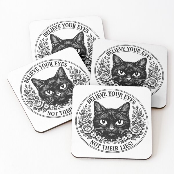 Item preview, Black Cat - ABOLISH ICE Believe your Eyes Not their Lies designed and sold by Saitokuu7Art.