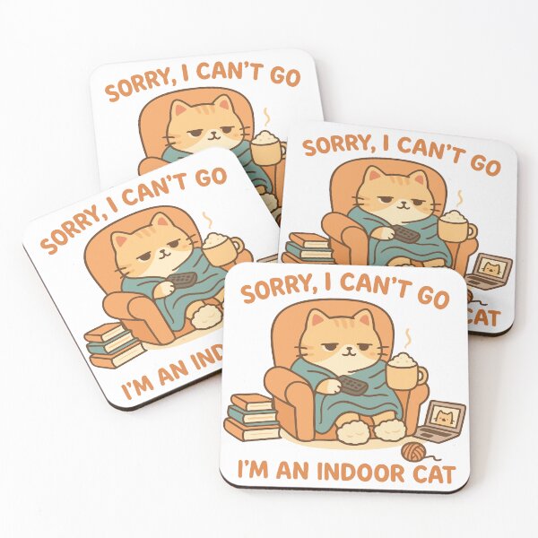 Item preview, Indoor Cat Quote - Funny Cozy Cat Introvert Illustration designed and sold by FamaPod.