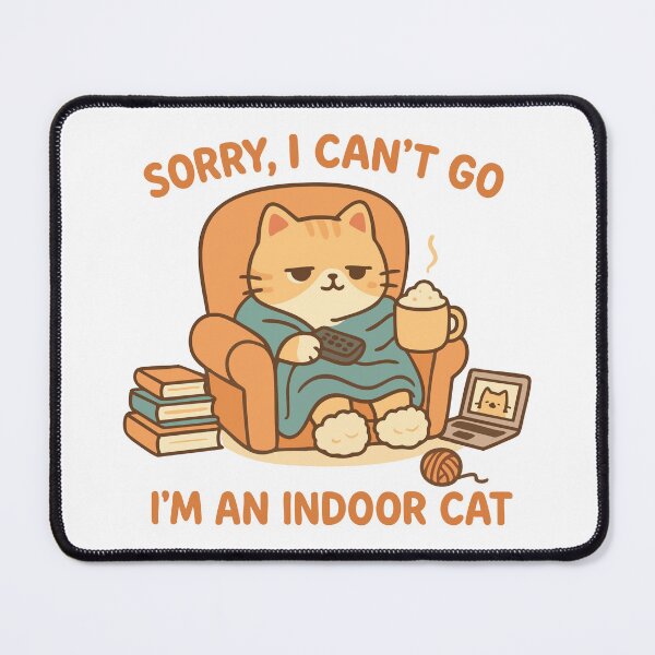 Item preview, Indoor Cat Quote - Funny Cozy Cat Introvert Illustration designed and sold by FamaPod.