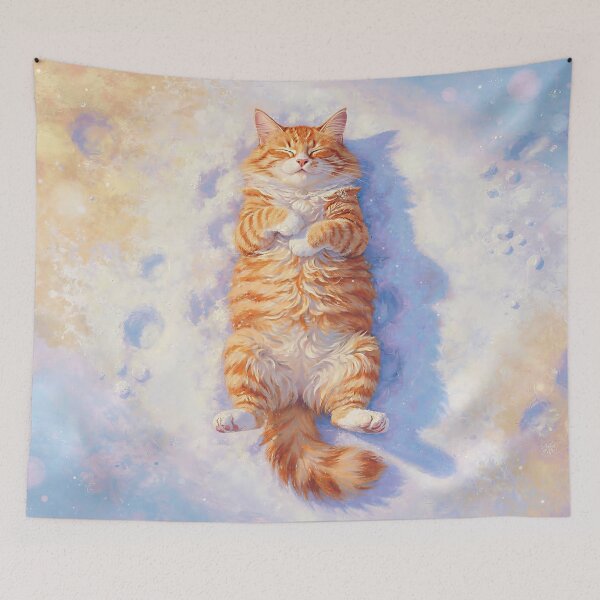Item preview, Cute Cat Sleeping in the Snow designed and sold by M-Y-A-R-T-.