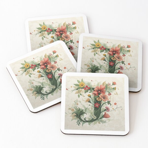 Item preview, Printable Vintage Floral Letter J – Digital Botanical Wall Art designed and sold by DvRose-.